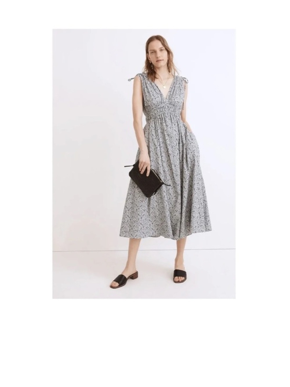 Madewell Sophia Smocked Midi Dress in Florentine Floral size S